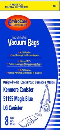 Magic Blue 21195 21195 20-50101 12 Vacuum Bags for Sears Kenmore Type M 