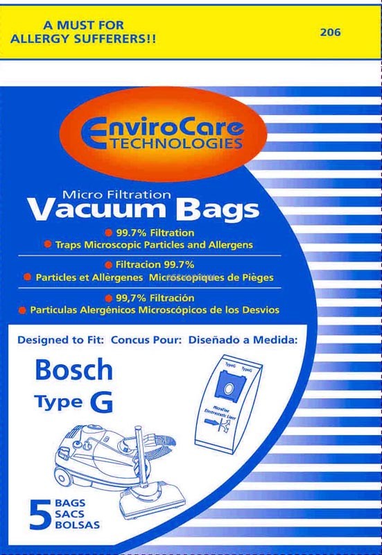 To Fit Bosch Type G GXL GXXL Vacuum Bags 5 Pack 