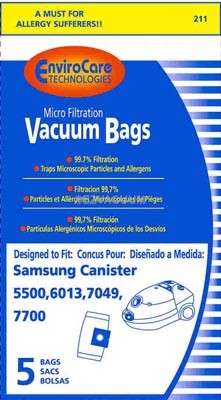7049 6013 5 Samsung VP-77F Canister 5500 7700 Bags 