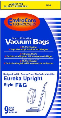 Generic 9-Bags # 52320B EnviroCare Micro Filtration Vacuum Bags Replacement for Eureka F&G Sanitaire Koblenz Imperial White Westinghouse 216-9SW ESP Singer SUB-1 Kenmore 5062 1 Commercial 
