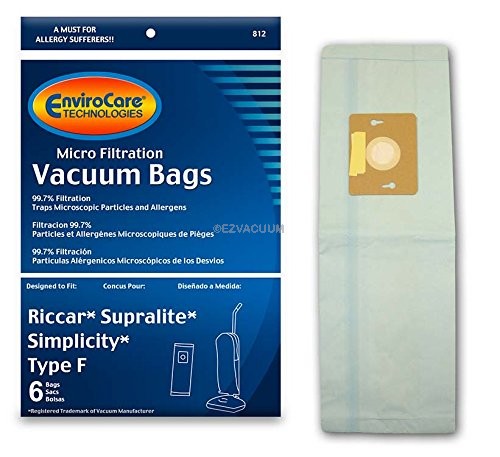 6 Pack Replacement Vacuum Bag for Riccar Type F Bag