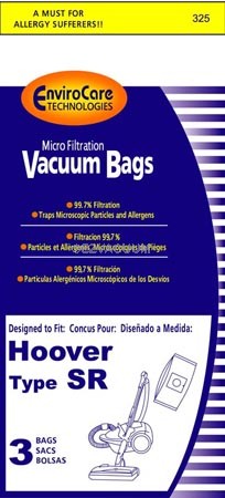3 bags per package Hoover 401011SR Allergen Filtration Vacuum Cleaner Bag 