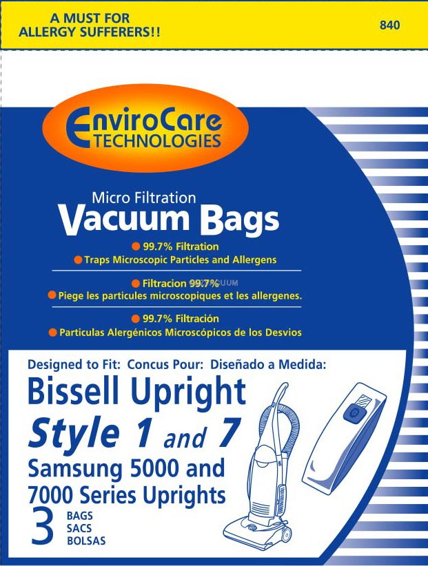 Bissell Style 2 Enviro Fresh Three Vacuum Cleaner Bags Allergen Filtration 47197 