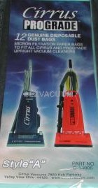 ProGrade Upright Vacuum Cleaner Bags 12 pk Cirrus part 846CR