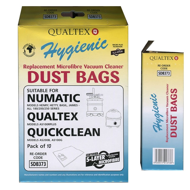 10 Pack Numatic 5 Layer Microfibre Vacuum Cleaner Dust Bags 