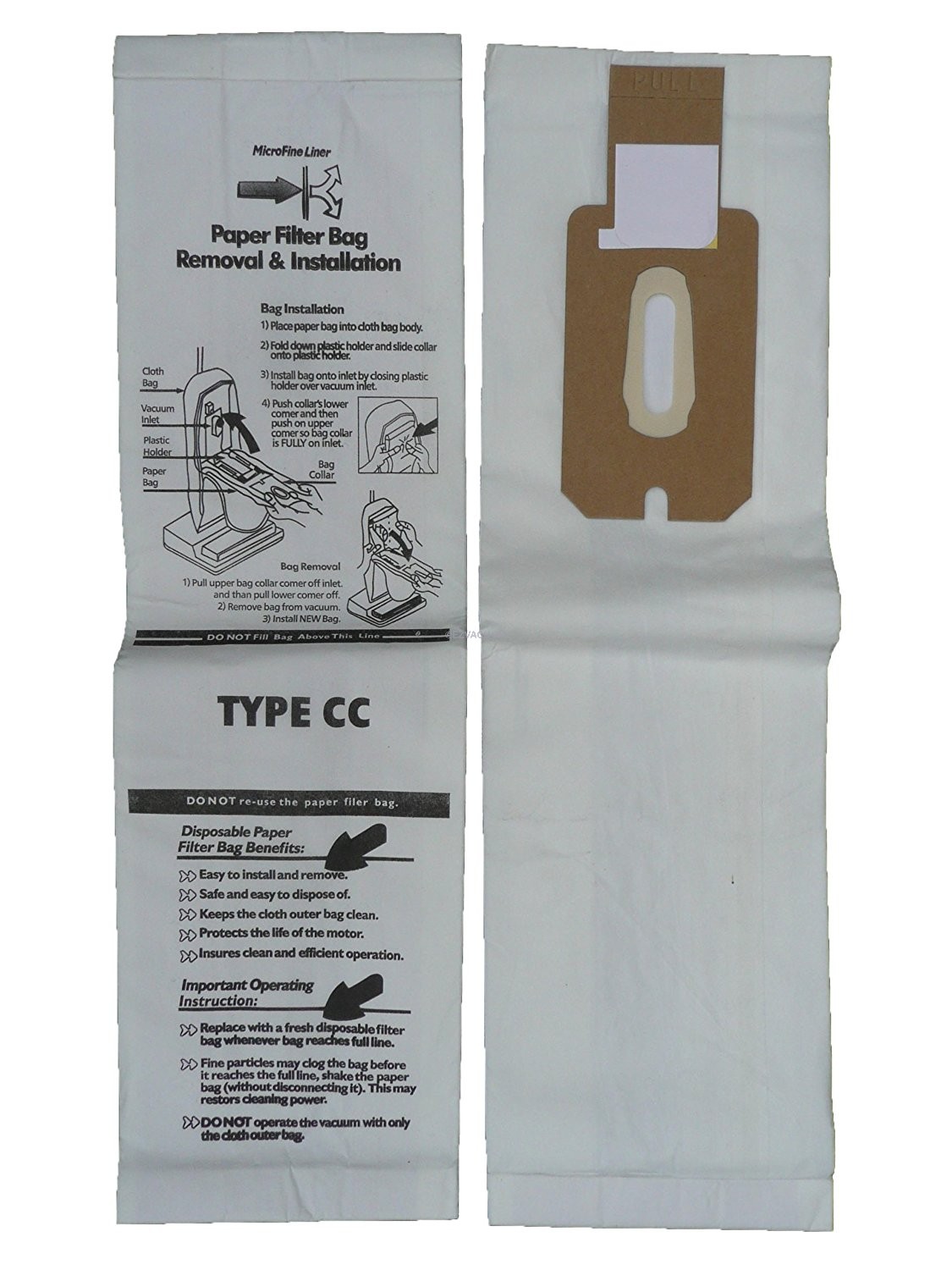 Replacement Type CC Vacuum Bags For Oreck XL21 Series Vacuums 16 Count 