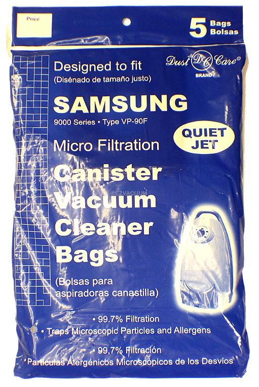 Samsung VP-90F Series 8000 & 9000 Quiet Storm, Quiet Jet Bags- Generic - 5  pack