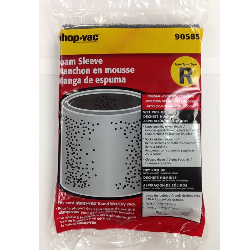 Gallons Vacs Compatible with Shop-Vac 90585 Details about   4 Foam Sleeve Filters for 5 