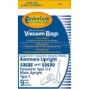 Kenmore 20-50688 / 20-50690, 20-50501 Style U, L, O Vacuum Cleaner Bags - Generic - 9 pack ( 50680, 50688 or 50690)