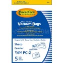 Sharp PC-2 Canister Vacuum Bags. Also replaces EC-PC4 - Generic - 5 pack