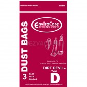 Dirt Devil Type D 3-670075-001 Vacuum Bags - Generic - 3 pack
