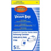 Samsung VP-77F Canister 5500, 6013, 7049 and 7700 Bags- Generic -5 pack