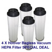 4 Pack Hoover 40140201 Replacement Long-Life HEPA Cartridge Filter - Fits all Hoover Bagless Uprights