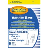 Simplicity Type A 5000, 6000 Vacuum Bags - 6 pack. Replaces part S6-3, S6 Bags