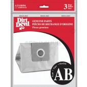 Dirt Devil Type AB Vacuum Canister Bags - AD10096 - 3 Pack - Genuine 