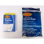 Kenmore Upright 50688 and 50690, Panasonic Type U-2 Vacuum Bags Microfiltration with Closure (9 Bags & 8 Scent Tabs)