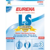 Eureka  LS  Filteraire Vacuum Bags 61820A - Genuine - 3 Pack