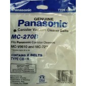 Panasonic Type CB-4 Vacuum Belt MC-270B For  Canisters Vacuums - Genuine - 2 Belts