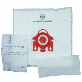 Replacement Miele F/J/M Synthetic Cloth Dust Bags With Plastic Collar 5 bags and 2 Filters with HEPA Grade Advanced Fiber Filtration