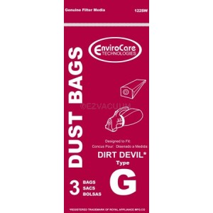 9 Bags by EnviroCare Dirt Devil G Type Vacuum bags 