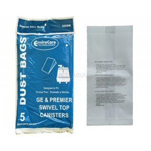 General Electric GE-1 Upright Vacuum Bags by EnviroCare 3pk 